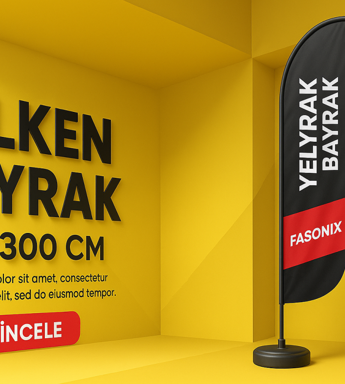 Toptan Yelken Bayrak | Yelken Bayrak 75×300 cm, Fasonix kaliteli dijital baskı ile üretilir.